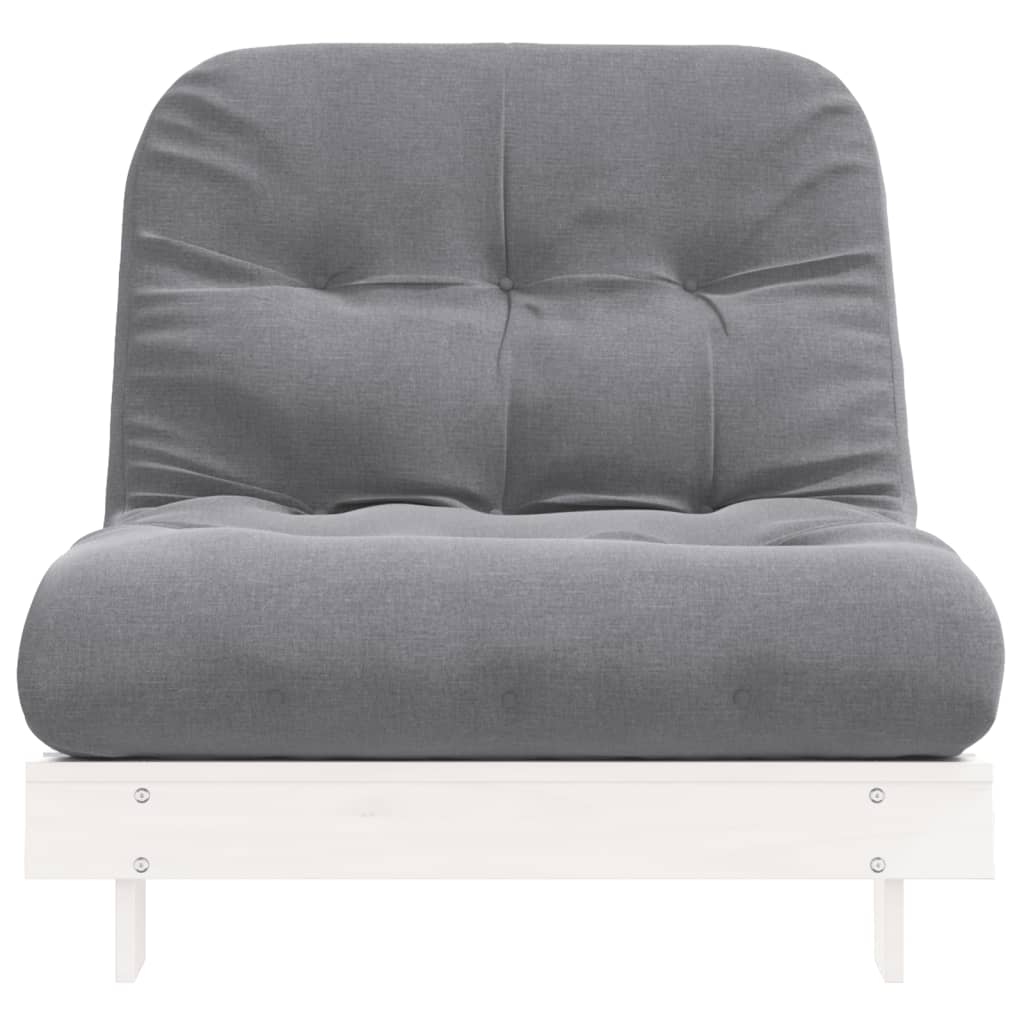 vidaXL Sofá-cama futon com colchão 90x206x11 cm pinho maciço branco