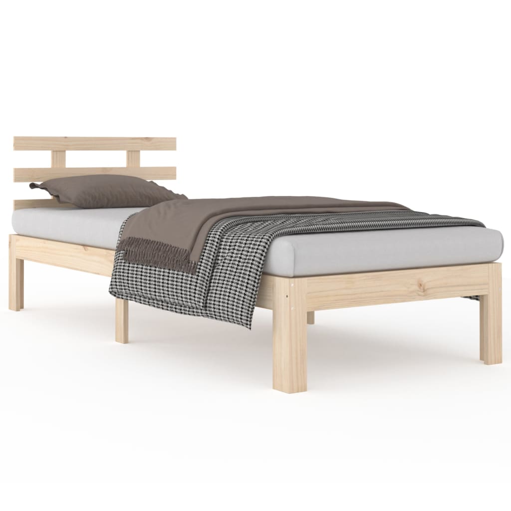 vidaXL Estrutura cama pequena solteiro 75x190 cm madeira maciça