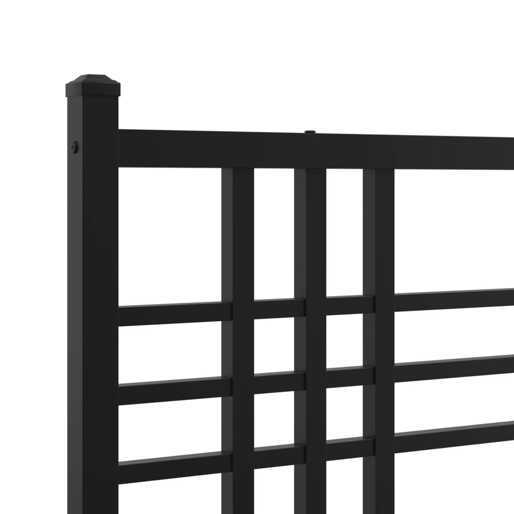 vidaXL Estrutura de cama com cabeceira e pés 75x190 cm metal preto