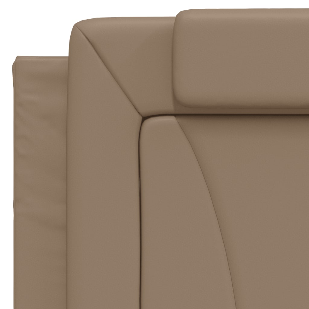 vidaXL Estrutura cama cabeceira 100x200 cm couro artificial cappuccino