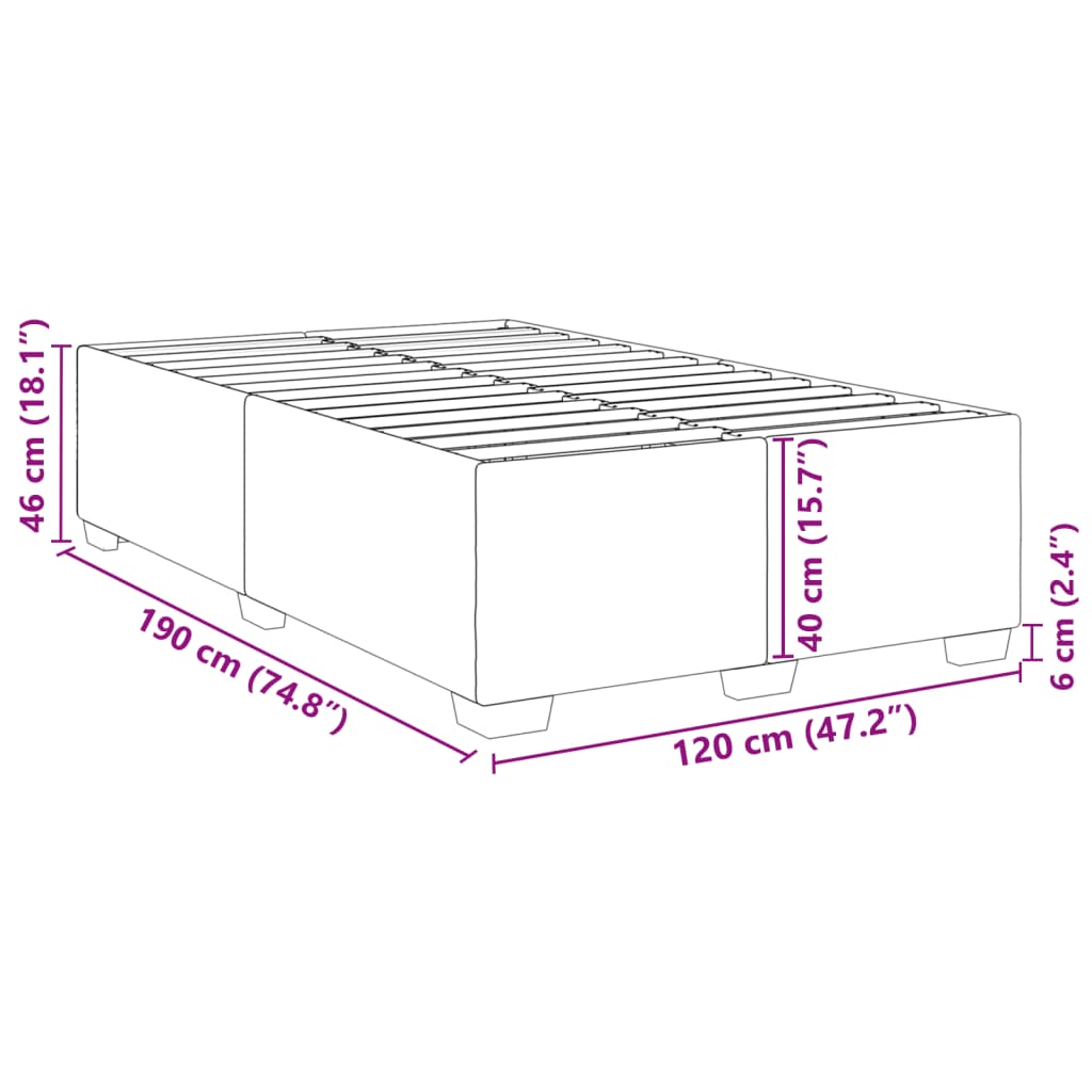 vidaXL Estrutura de cama 120x190 cm couro artificial branco