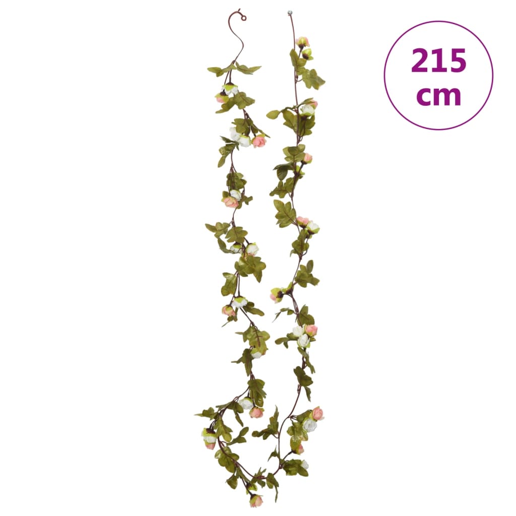 vidaXL Grinaldas de flores de Natal 6 pcs 215 cm champanhe