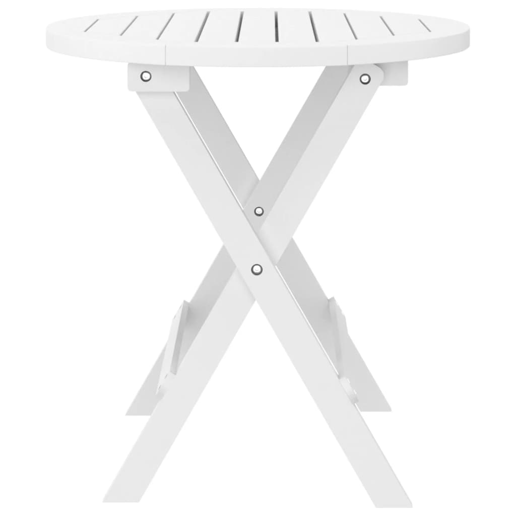 vidaXL Mesa de jardim dobrável Ø 46 cm madeira de acácia maciça branco