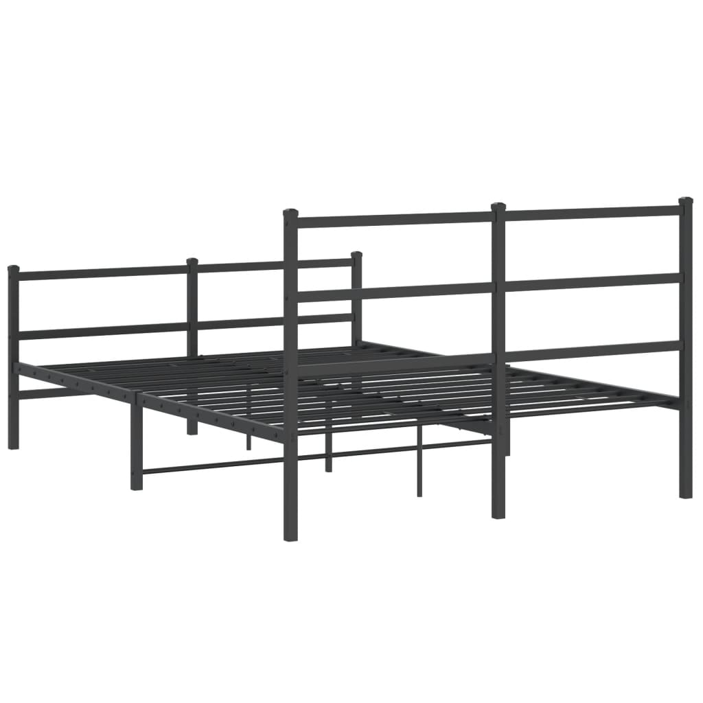 vidaXL Estrutura de cama com cabeceira e pés 140x190 cm metal preto