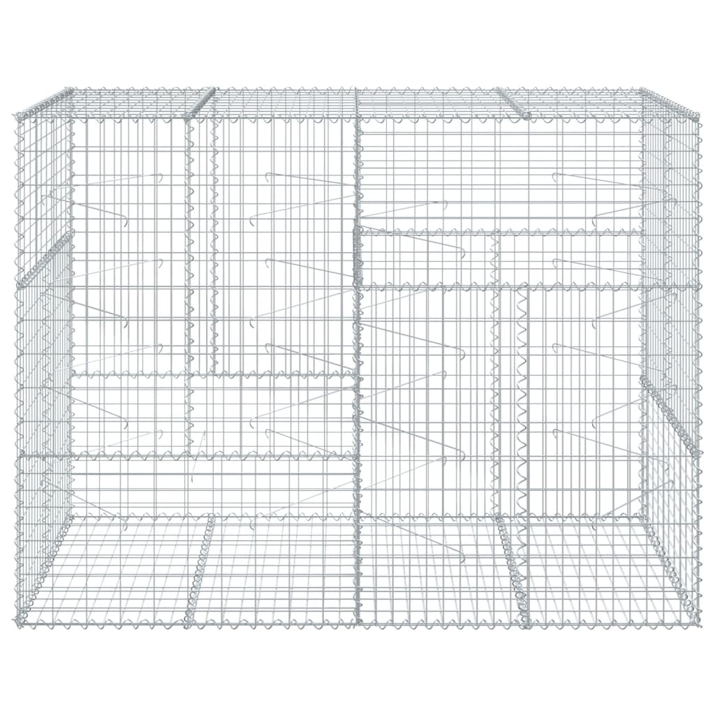 vidaXL Cesto gabião com cobertura 200x100x150 cm ferro galvanizado