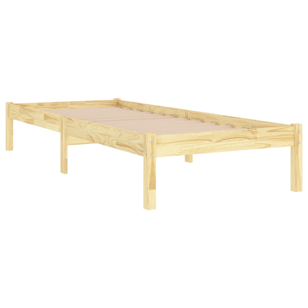 vidaXL Estrutura de cama solteiro 90x190 cm madeira maciça