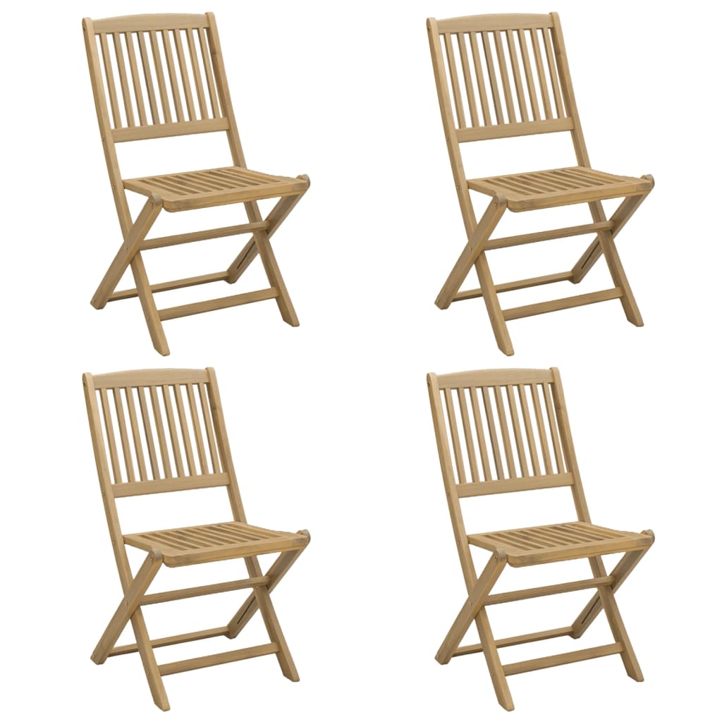 vidaXL Cadeiras jardim dobráveis 4 pcs 57x49x90 cm acácia maciça