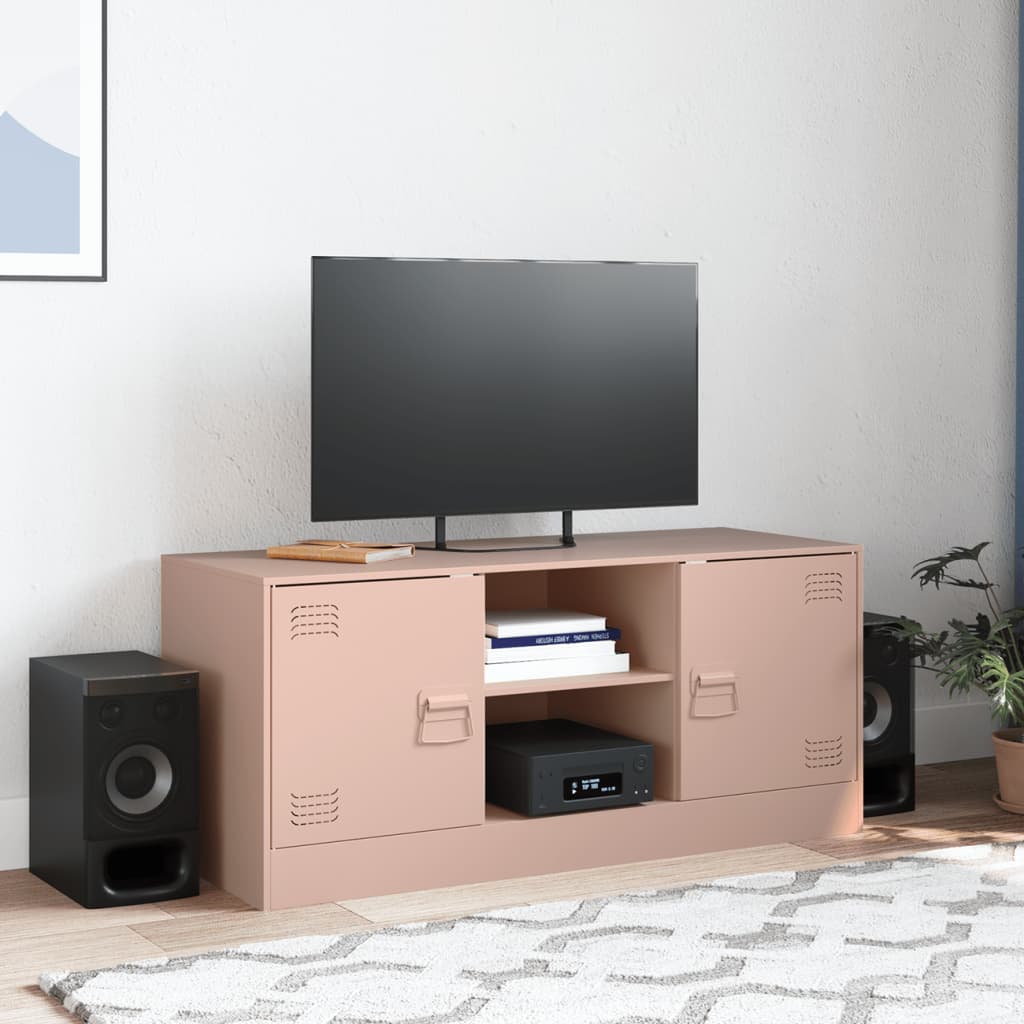 vidaXL Móvel de TV 99x39x44 aço rosa