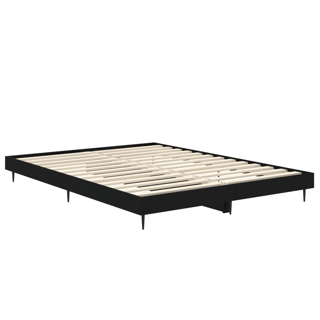 vidaXL Estrutura de cama 140x190 cm derivados de madeira preto