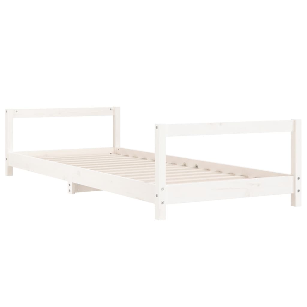 vidaXL Estrutura de cama infantil 80x200 cm pinho maciço branco