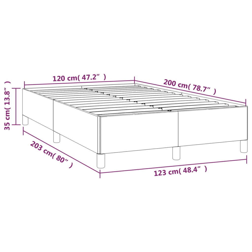 vidaXL Estrutura de cama 120x200 cm tecido cinza-claro