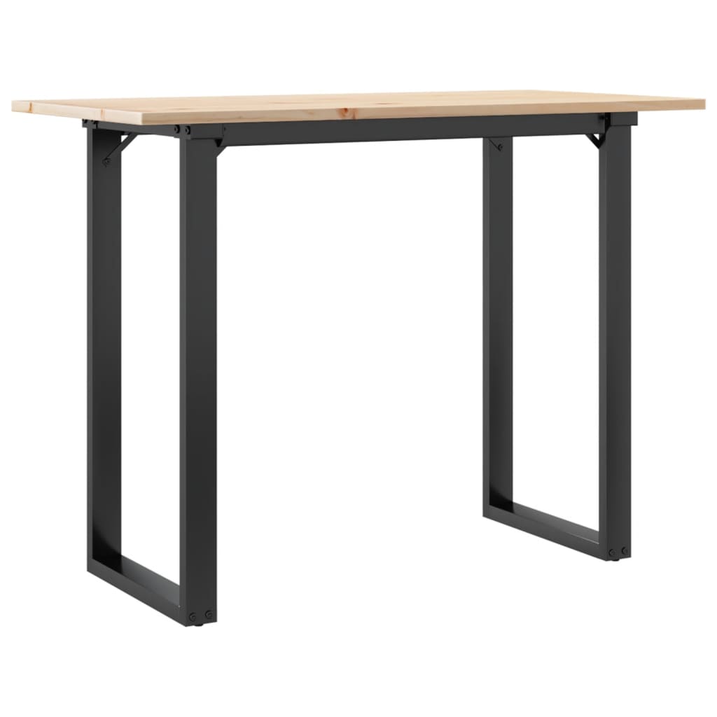 vidaXL Mesa de jantar estrutura em O 100x50x75cm pinho e ferro fundido