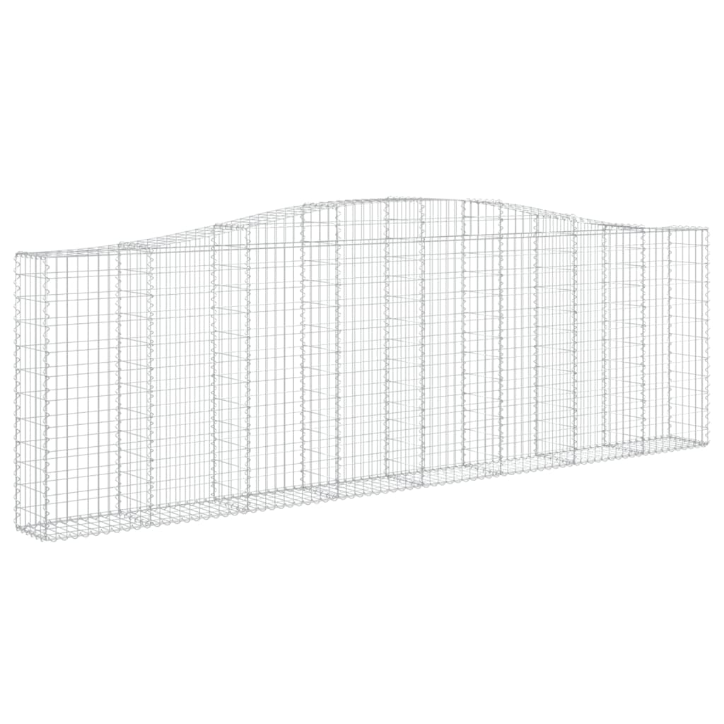 vidaXL Cestos gabião arqueados 15 pcs 400x30x120/140 ferro galvanizado