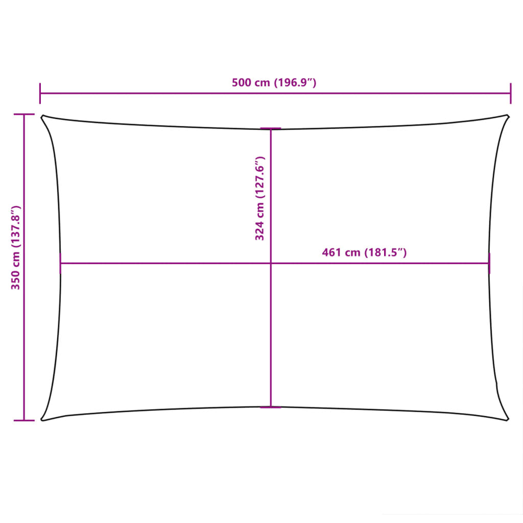 vidaXL Para-sol estilo vela tecido oxford retangular 3,5x5 m bege