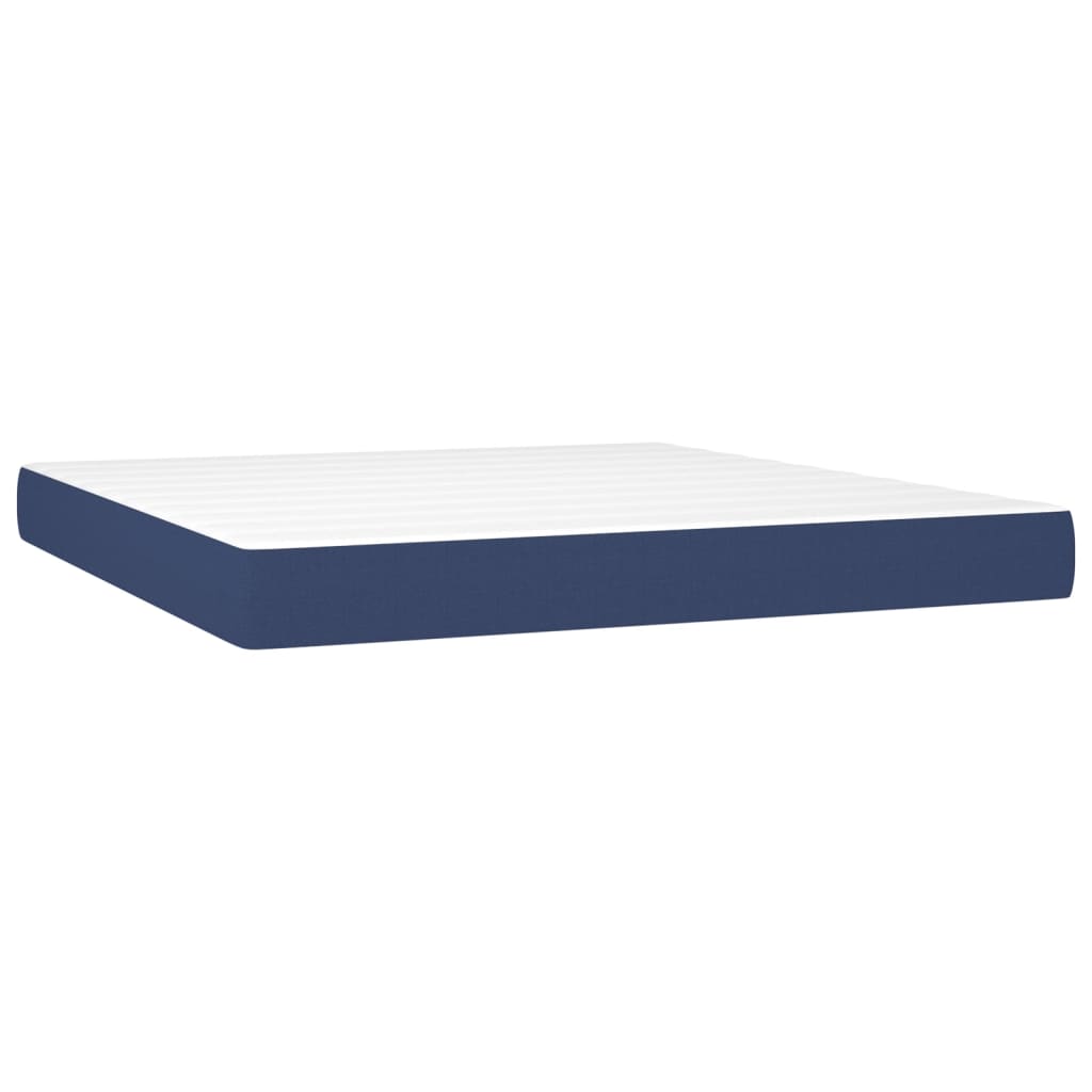 vidaXL Cama box spring c/ colchão e LED 180x200 cm tecido azul