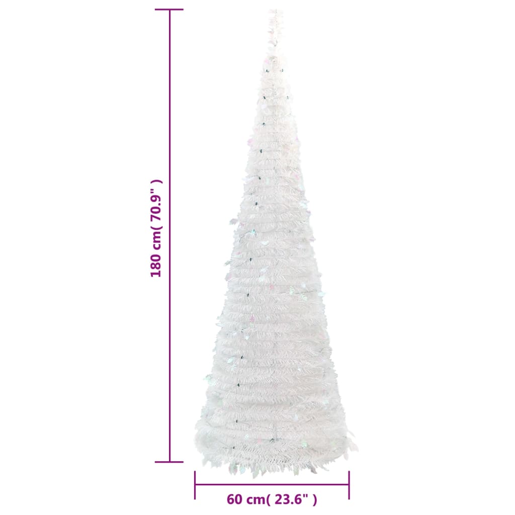 vidaXL Árvore de Natal artificial pop-up c/ 150 luzes LED 180cm branco