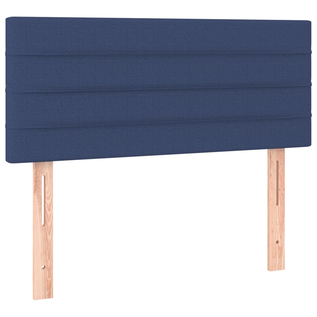 vidaXL Cabeceira de cama tecido 100x5x78/88 cm azul