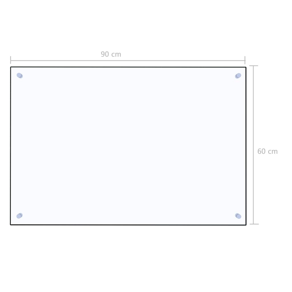 vidaXL Painel anti-salpicos cozinha 90x60 cm vidro temp. transparente