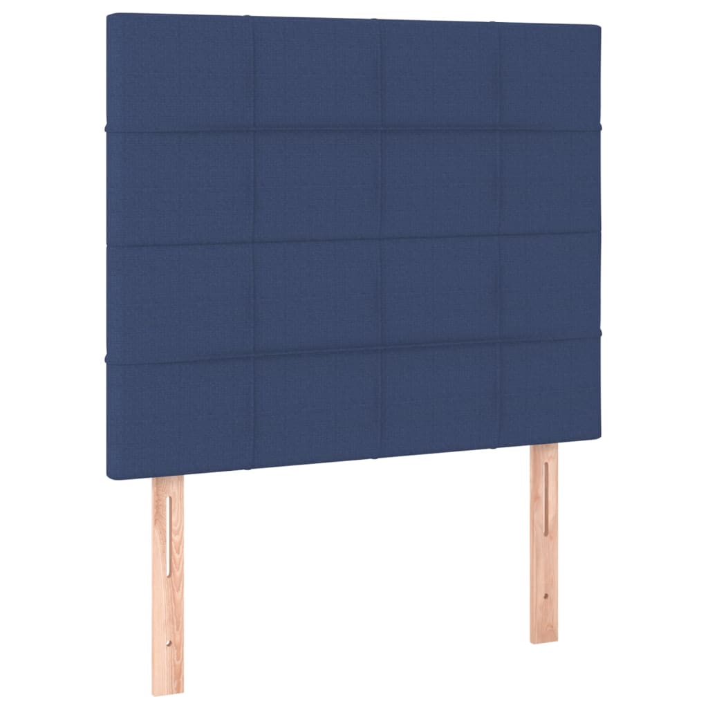 vidaXL Cama box spring c/ colchão e LED 80x200 cm tecido azul