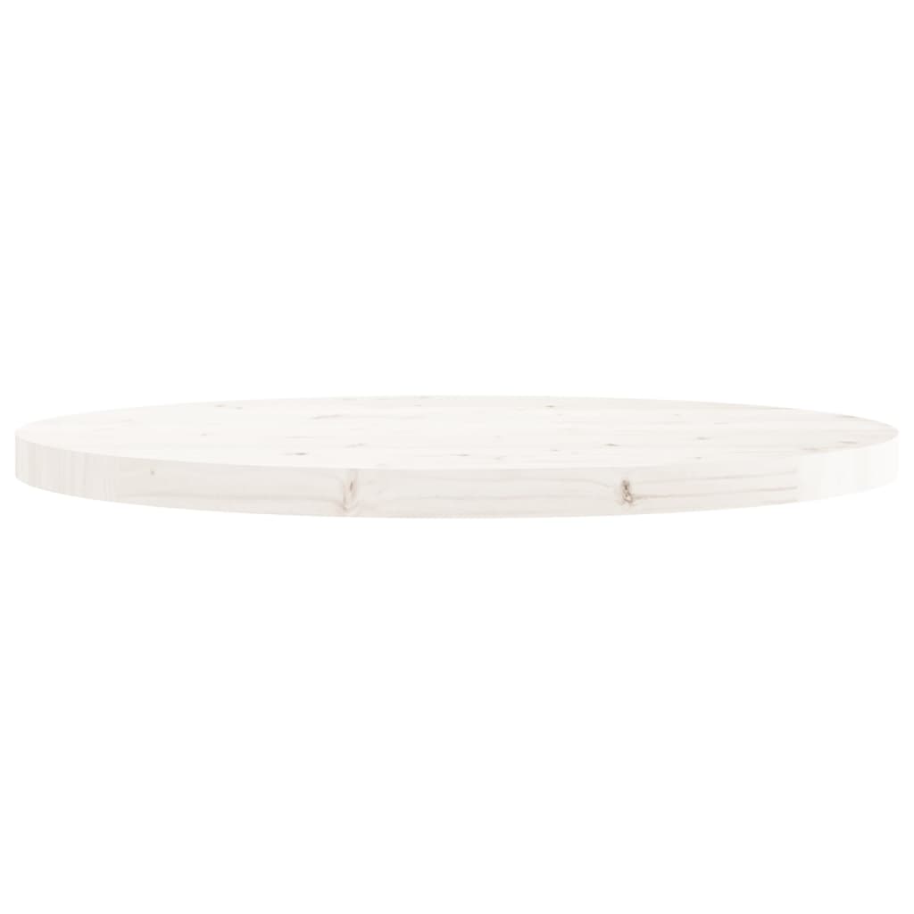 vidaXL Tampo de mesa redondo Ø70x3 cm madeira de pinho maciça branco