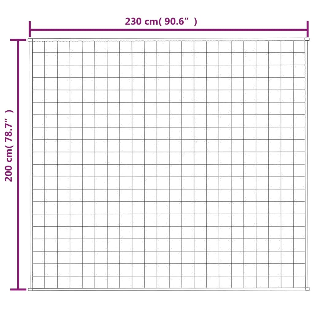 vidaXL Manta pesada 9 kg 200x230 cm tecido cinza