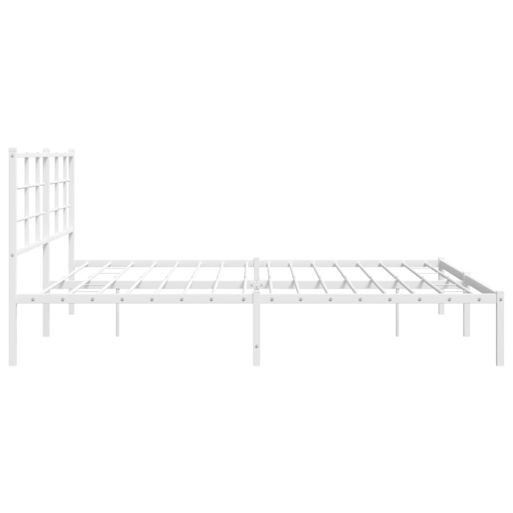 vidaXL Estrutura de cama com cabeceira 200x200 cm metal branco