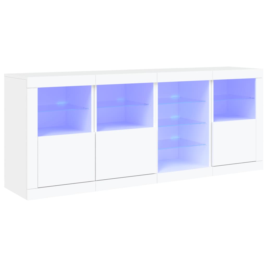 vidaXL Aparador com luzes LED 164x37x67 cm branco