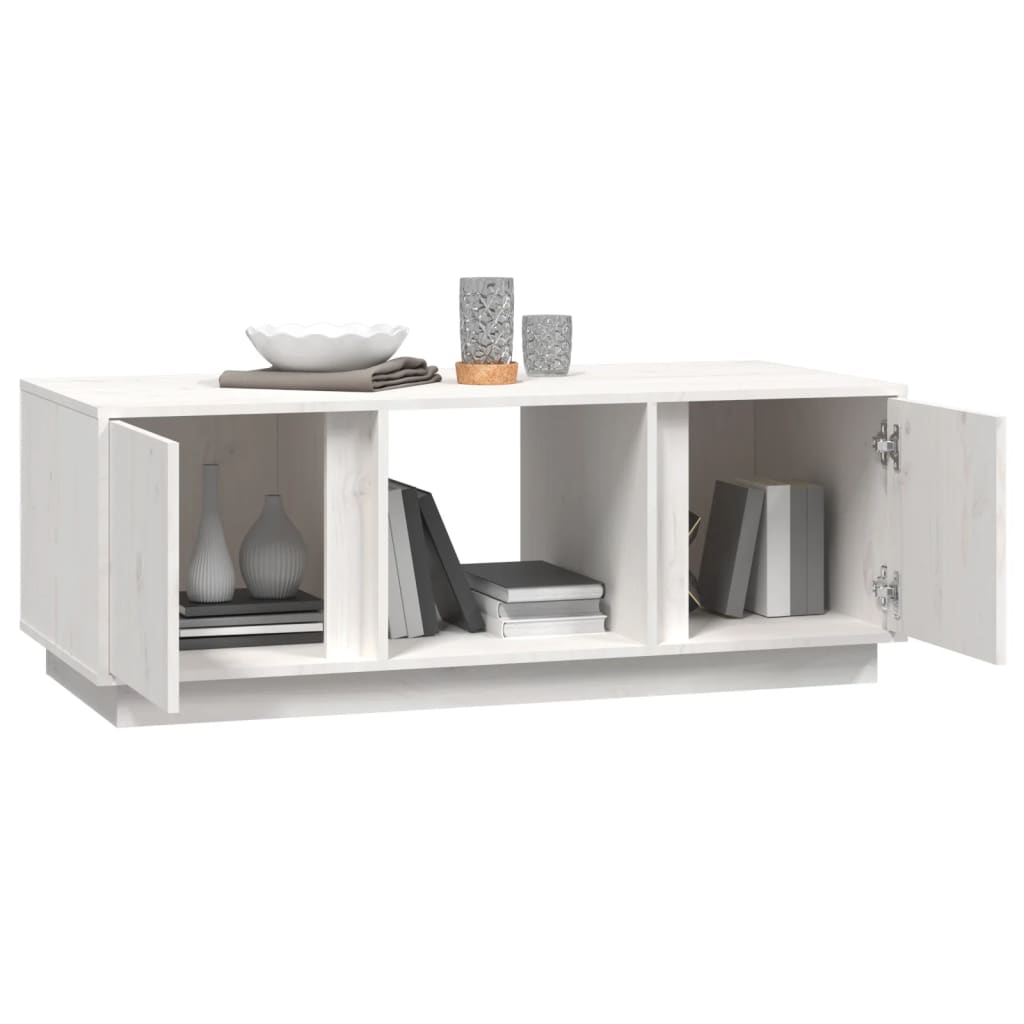 vidaXL Mesa de centro 110x50x40 cm pinho maciço branco