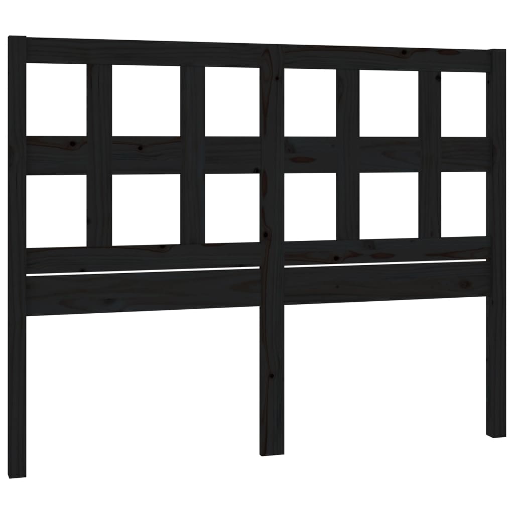 vidaXL Cabeceira de cama 185,5x4x100 cm pinho maciço preto