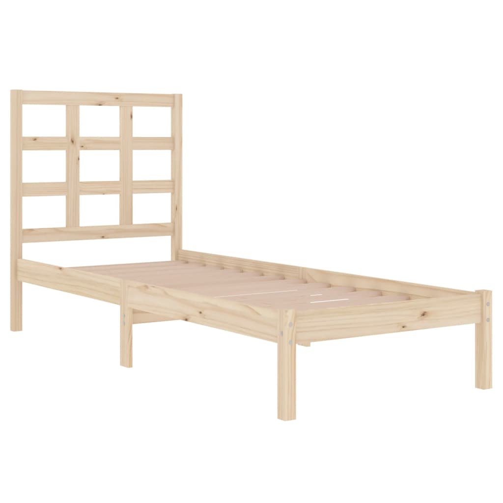 vidaXL Estrutura cama pequena solteiro 75x190 cm madeira maciça