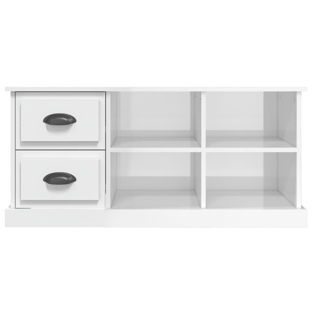 vidaXL Móvel p/ TV 102x35,5x47,5 cm derivados madeira branco brilhante