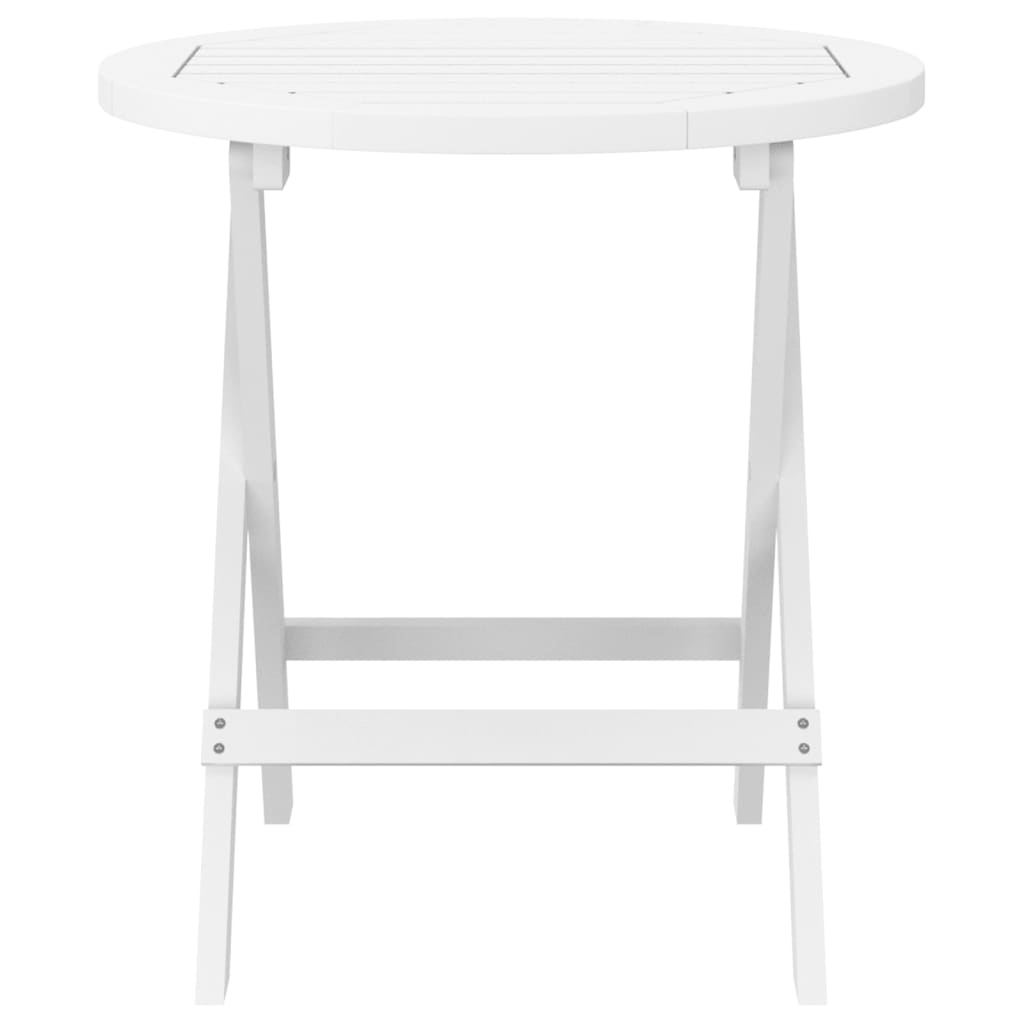 vidaXL Mesa de jardim dobrável Ø 46 cm madeira de acácia maciça branco