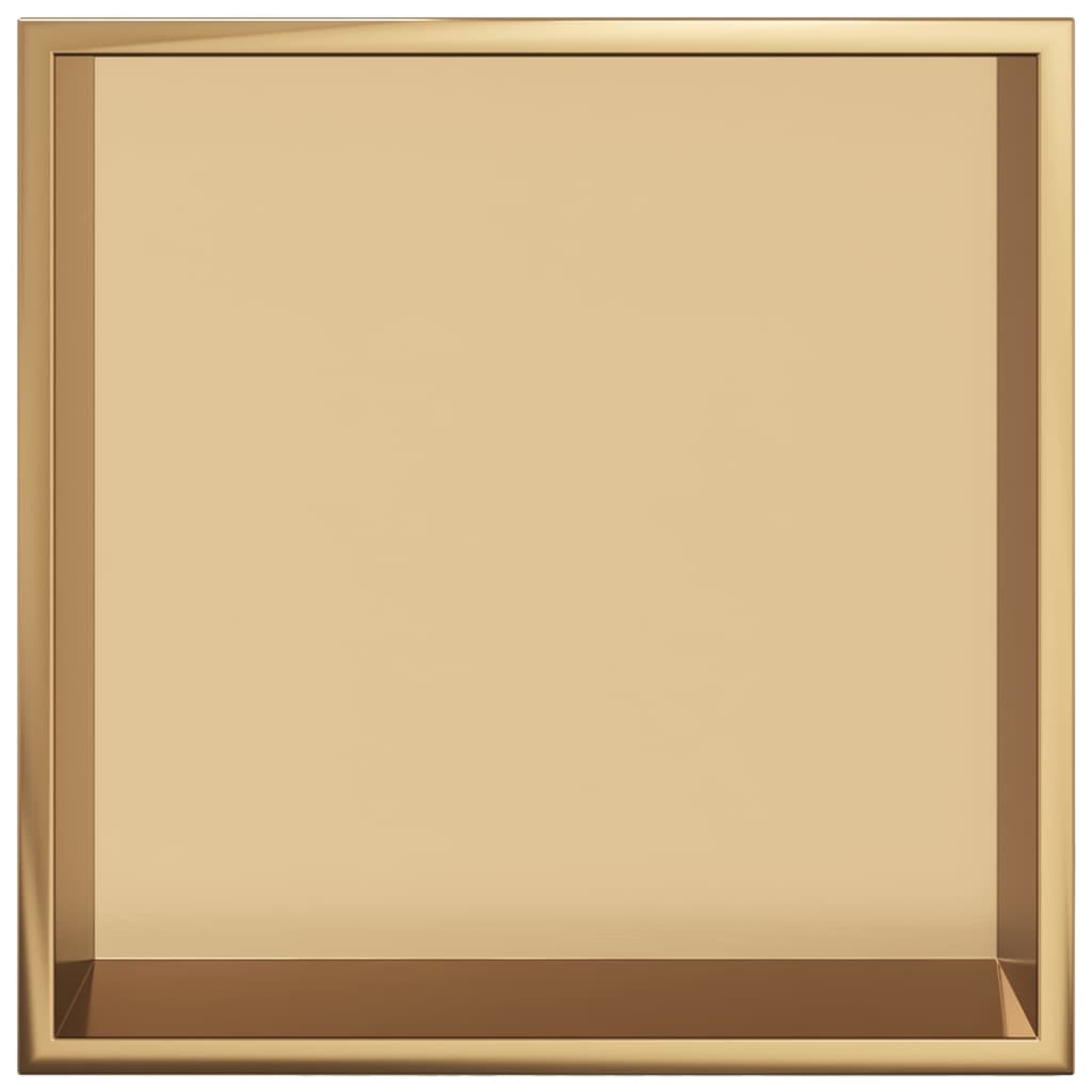 vidaXL Nicho parede p/ duche 32x32x9cm aço inoxidável dourado escovada