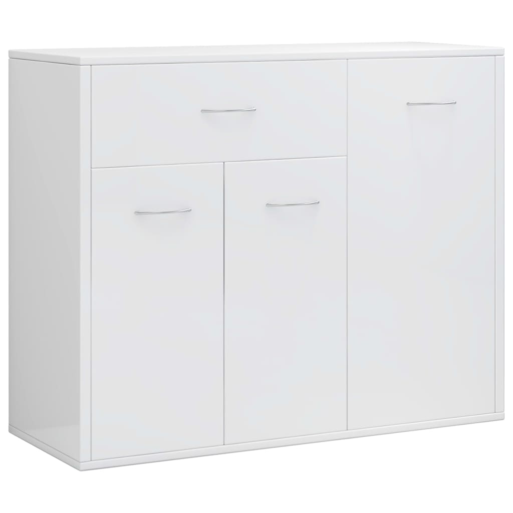 vidaXL Aparador 88x30x70 cm contraplacado branco brilhante