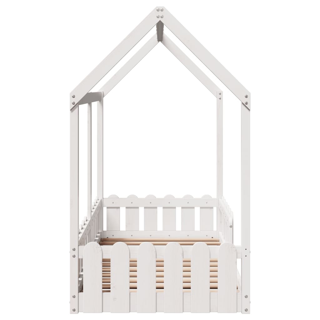 vidaXL Cama infantil formato casa 80x160 cm pinho maciço branco