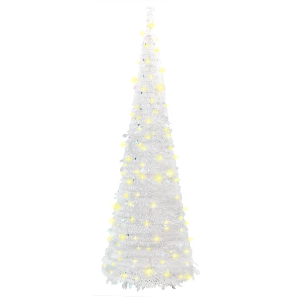 vidaXL Árvore de Natal artificial pop-up c/ 150 luzes LED 180cm branco