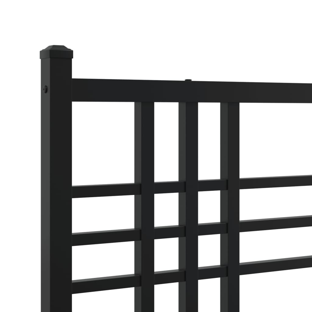 vidaXL Estrutura de cama com cabeceira e pés 100x190 cm metal preto