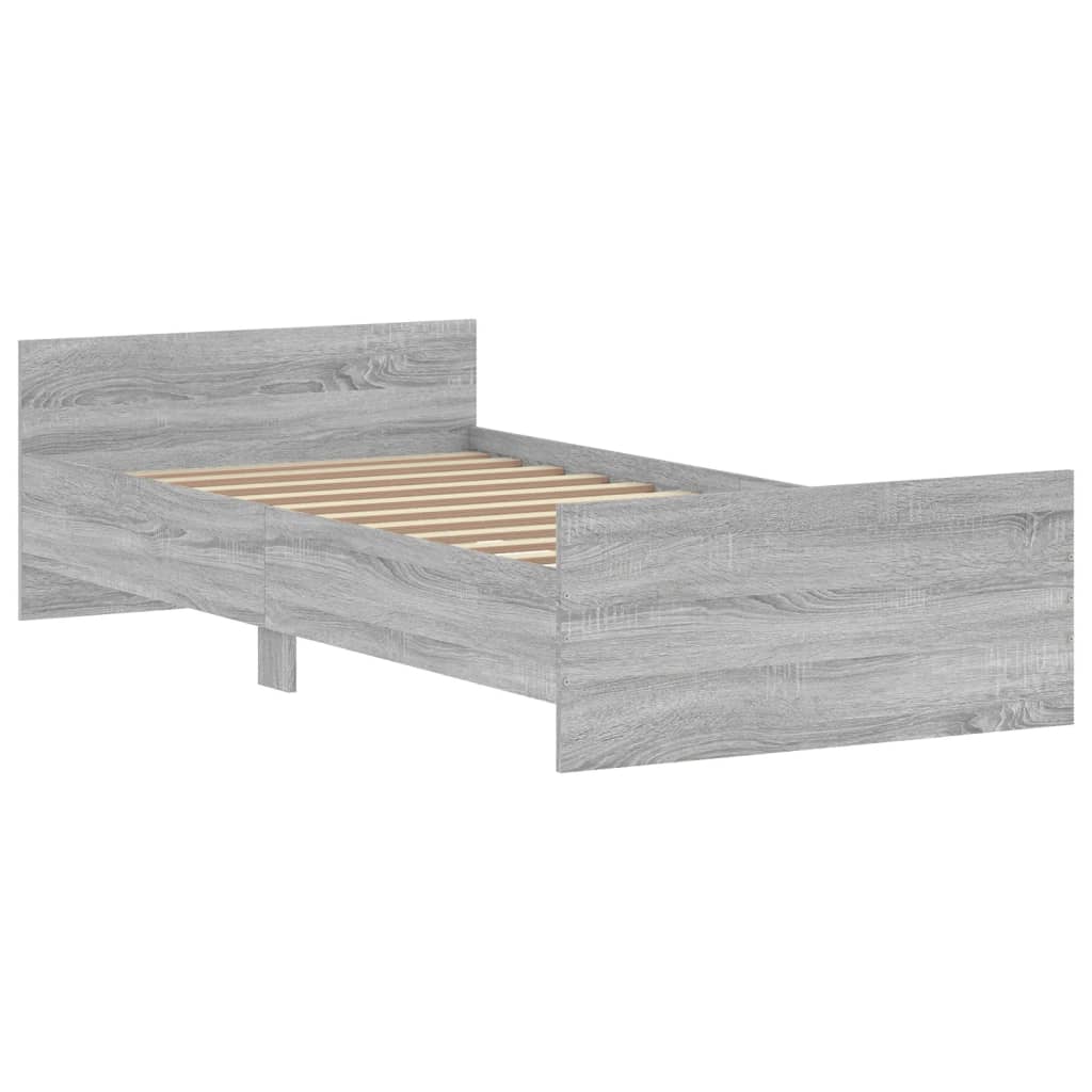 vidaXL Estrutura cama 100x200 cm derivados de madeira cinzento sonoma