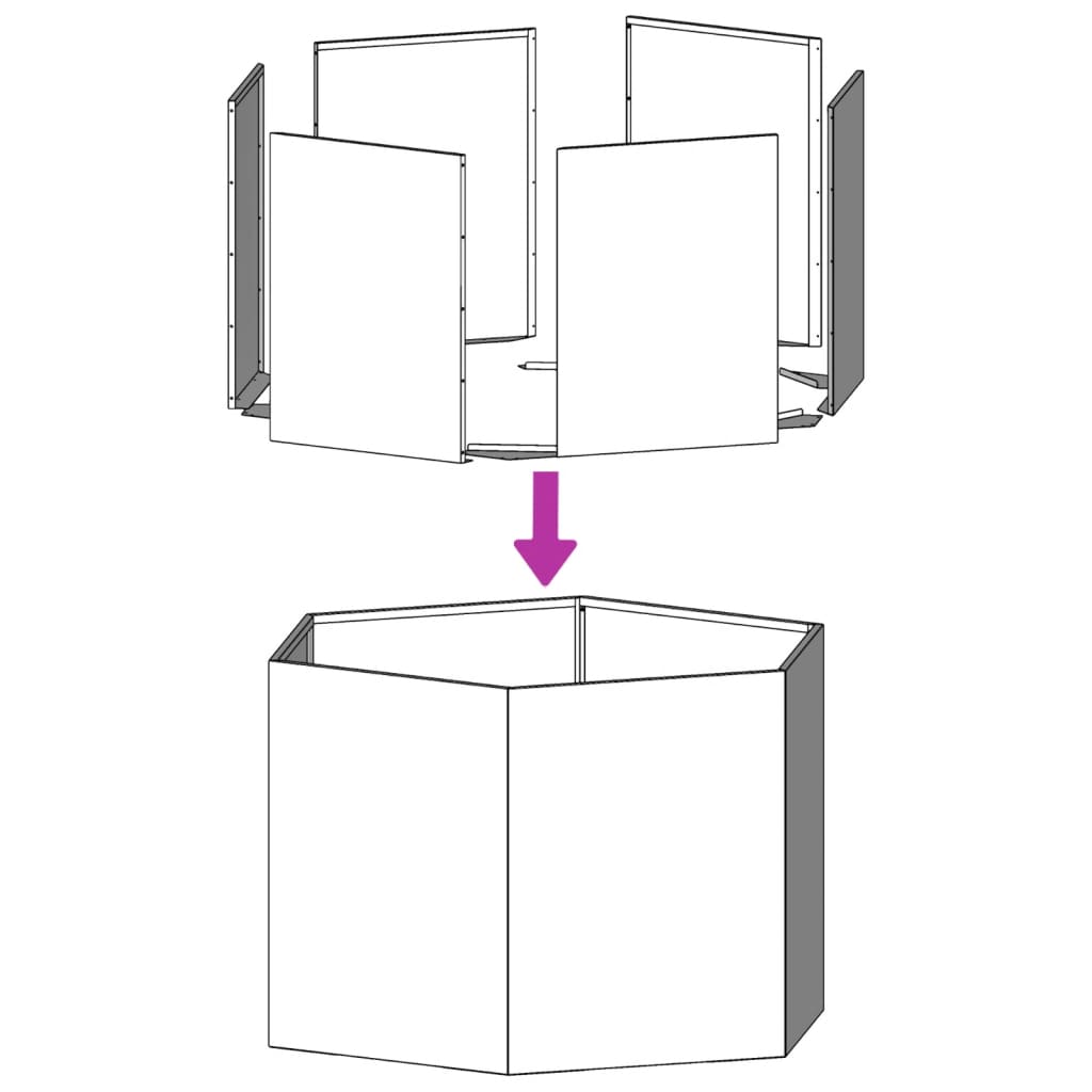 vidaXL Vaso/floreira de jardim hexagonal 46x40x45 cm aço antracite