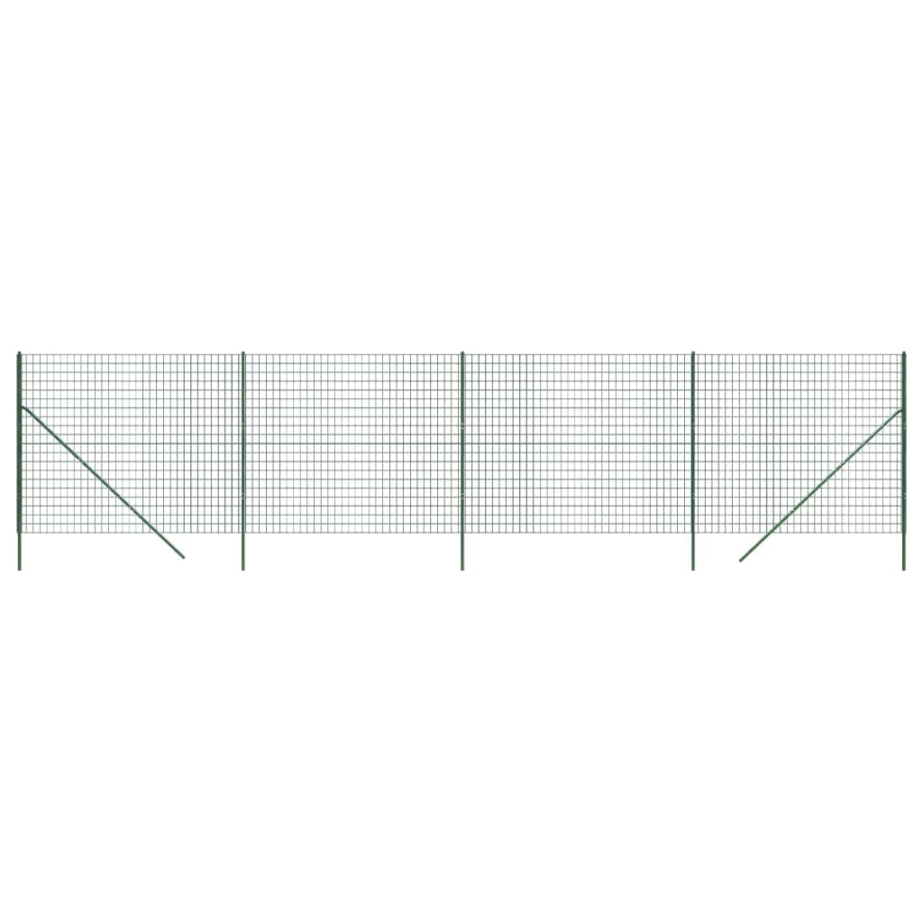 vidaXL Cerca de malha de arame 2x10 m aço galvanizado verde