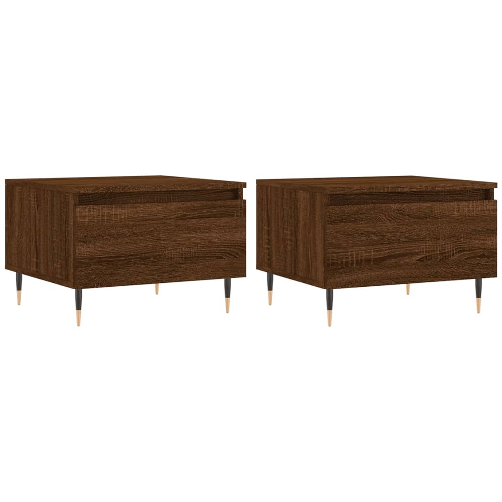 vidaXL Mesas centro 2 pcs 50x46x35 cm deriv. madeira carvalho castanho