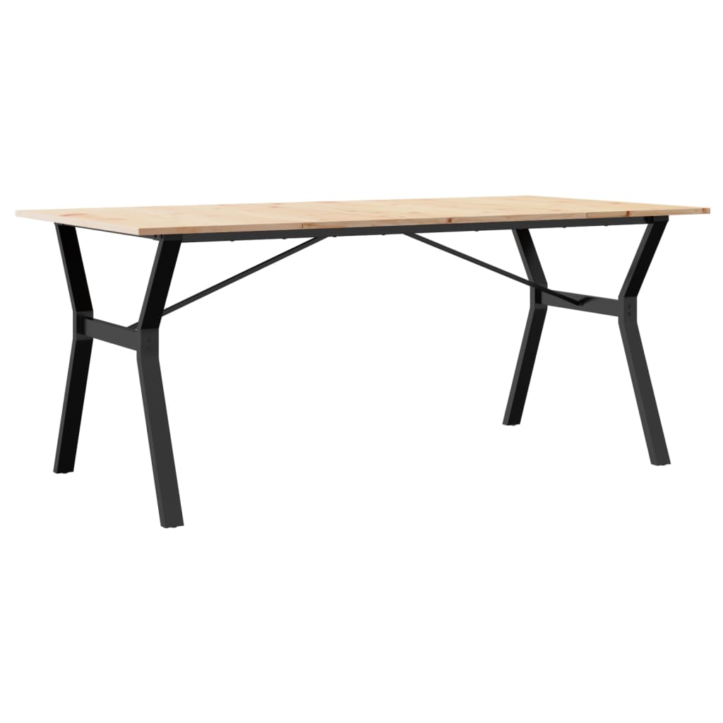 vidaXL Mesa de jantar estrutura em Y 180x90x75cm pinho e ferro fundido