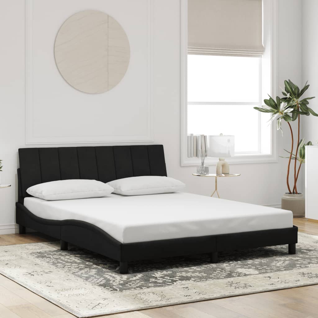 vidaXL Estrutura de cama c/ luzes LED 160x200 cm veludo preto