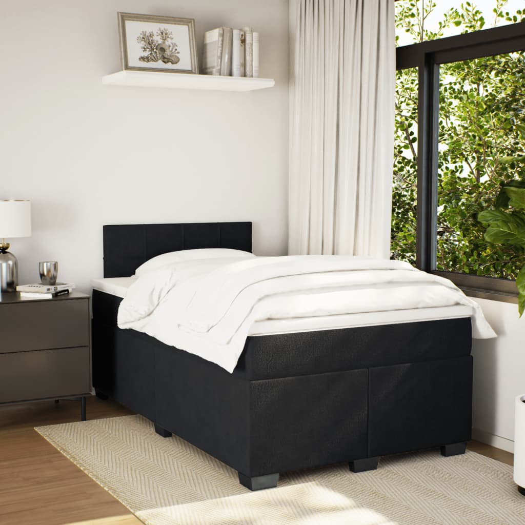 vidaXL Cama boxspring com colchão 120x190 cm veludo preto