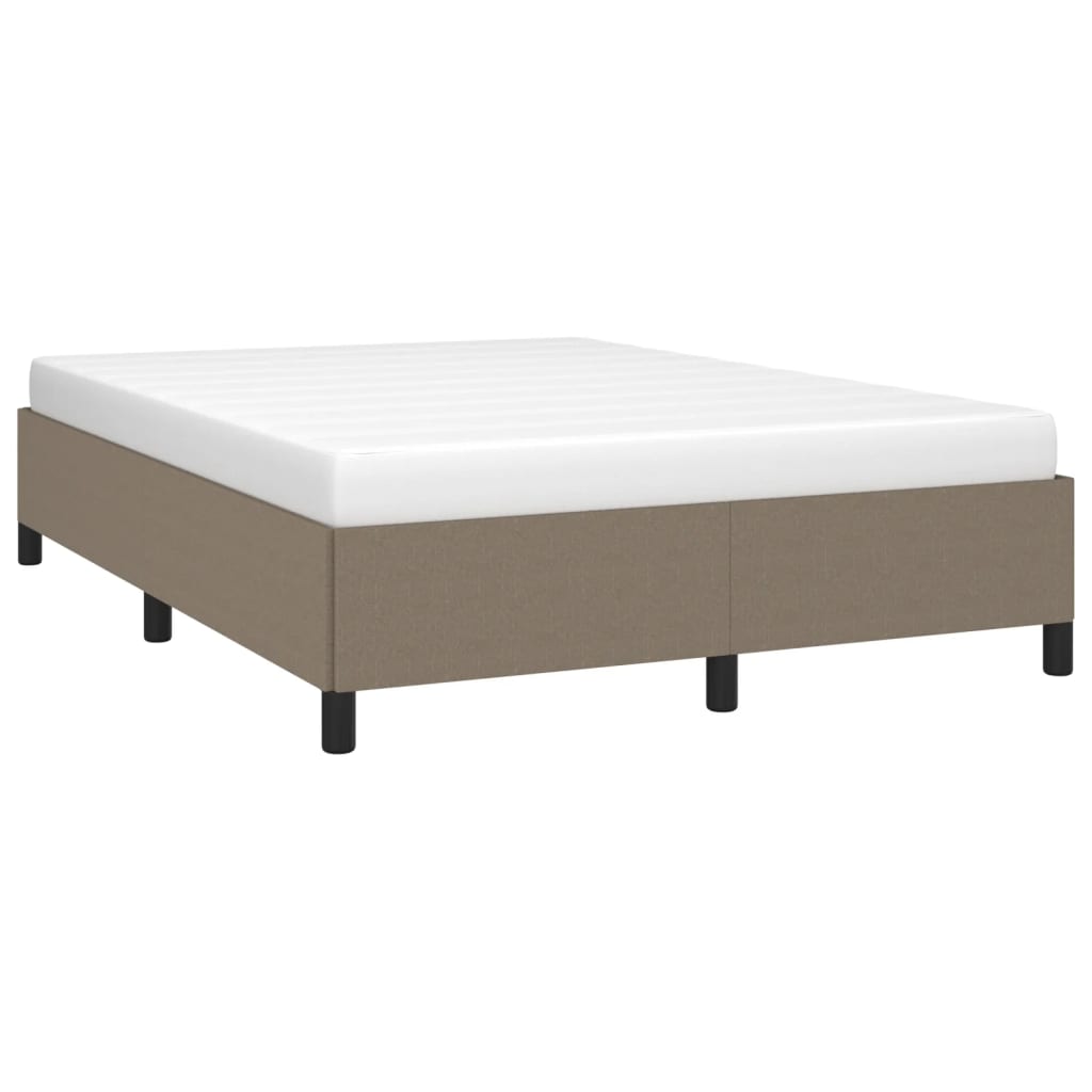 vidaXL Cama sem colchão 140x190 cm tecido castanho-acinzentado