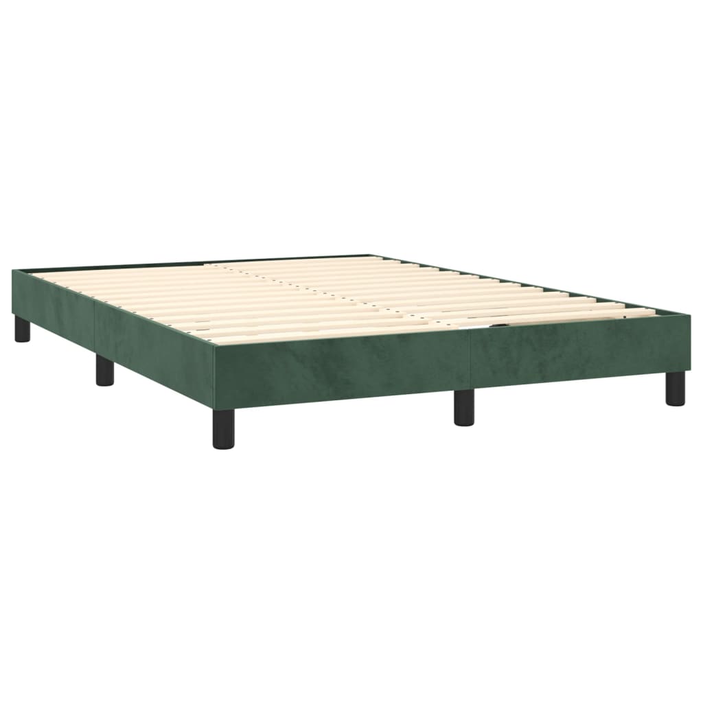 vidaXL Estrutura de cama 140x190 cm veludo verde-escuro