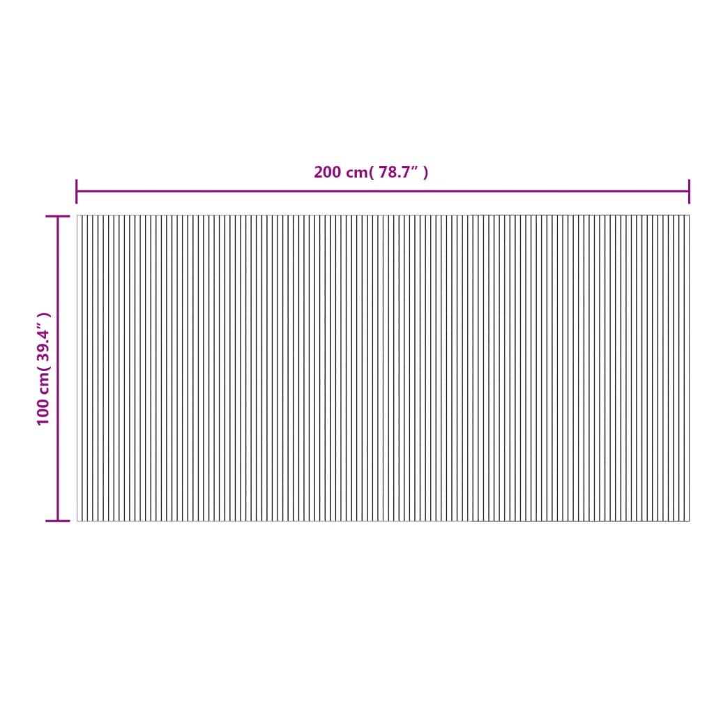 vidaXL Tapete retangular 100x200 cm bambu castanho