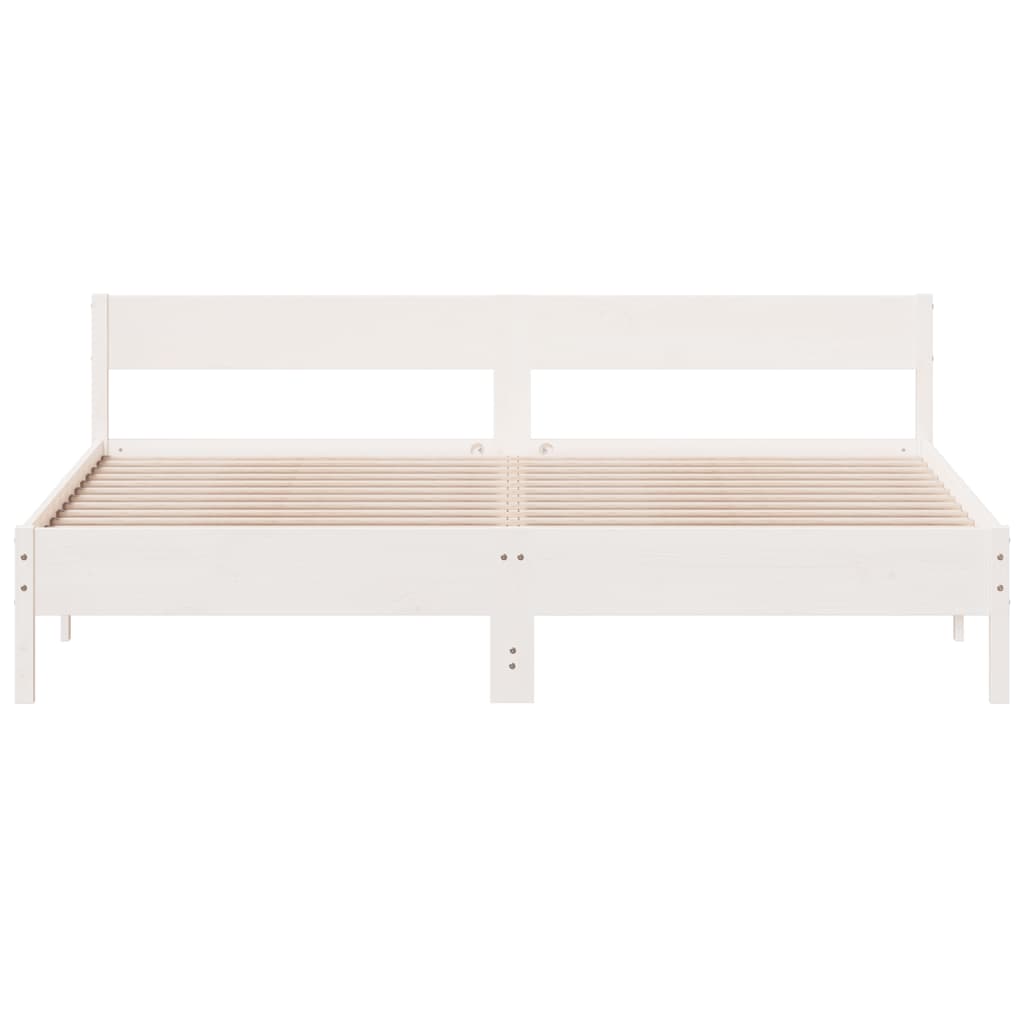 vidaXL Cama sem colchão 180x200 cm madeira de pinho maciça branco