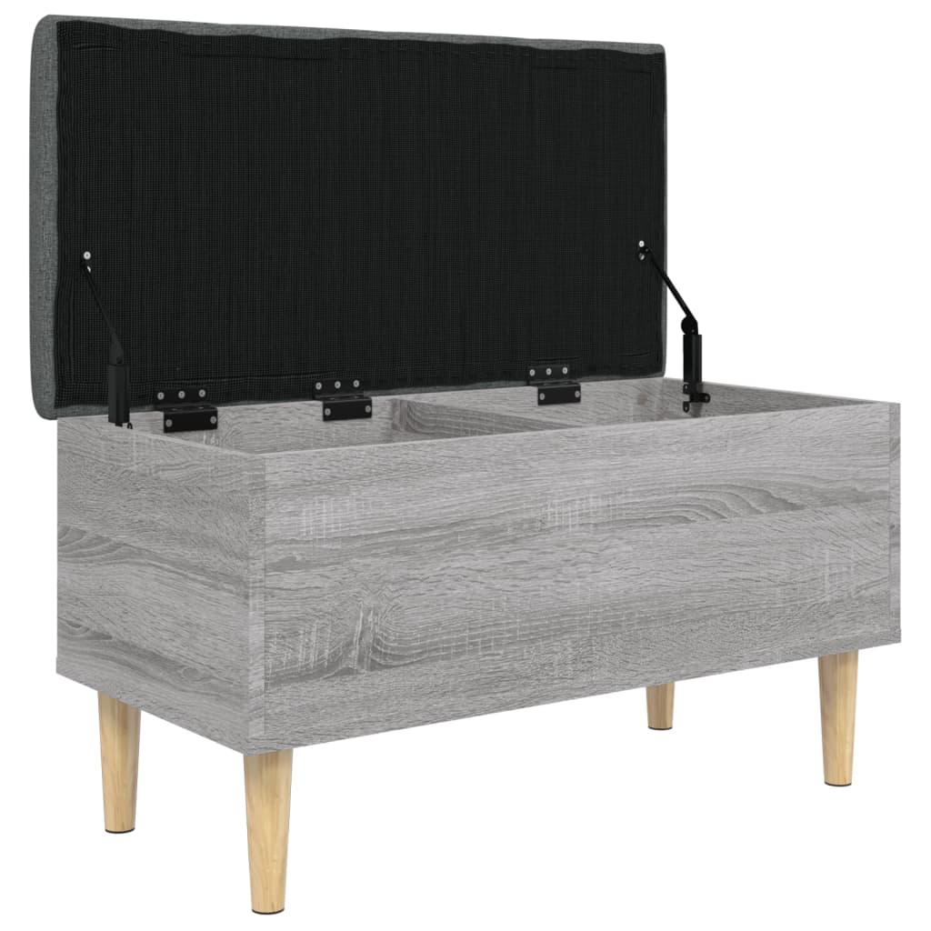 vidaXL Banco de arrumação 82x42x46cm derivados madeira cinzento sonoma