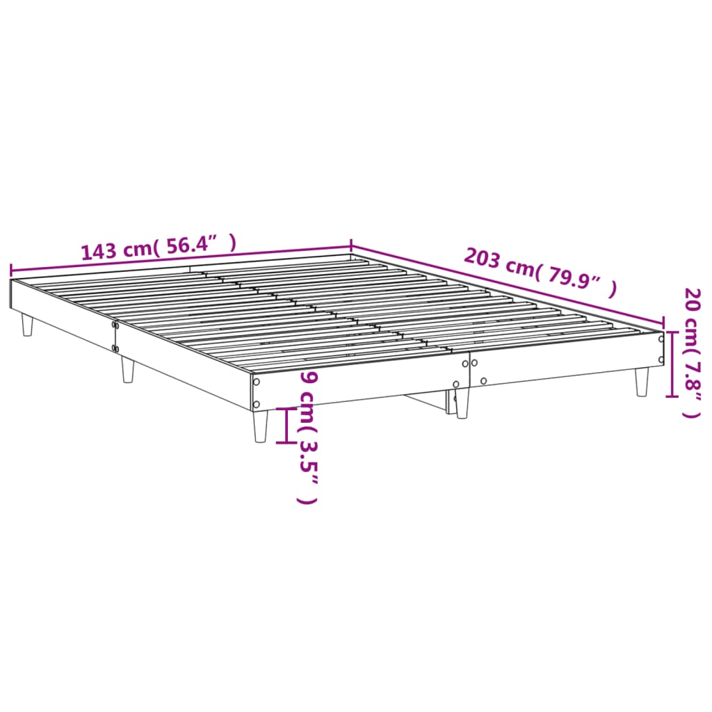 vidaXL Estrutura de cama 140x200 cm derivados de madeira branco